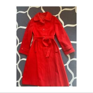 Geranium Red Wool Coat